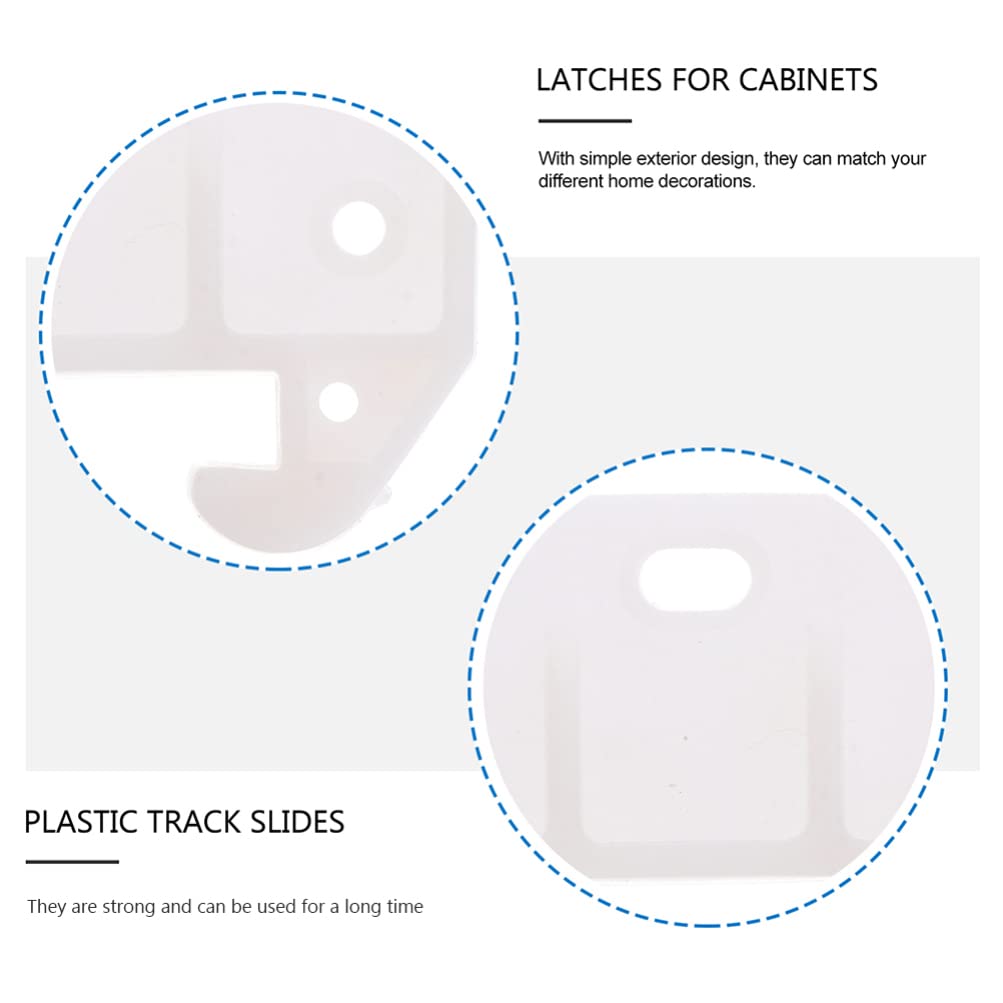 DOITOOL 20-Pack White Plastic Drawer Slides & Guide Brackets - Replacement Furniture Parts for Dressers, Cabinets & Storage Organizers - Smooth Gliding Drawer Guides for Home & Office Use