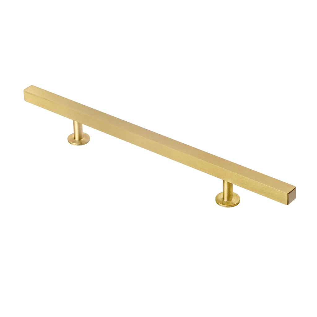 Brushed Brass Square Cabinet Knobs and Handles - Modern Drawer Pulls for Kitchen, Bathroom & Furniture - Lew's Hardware Collection