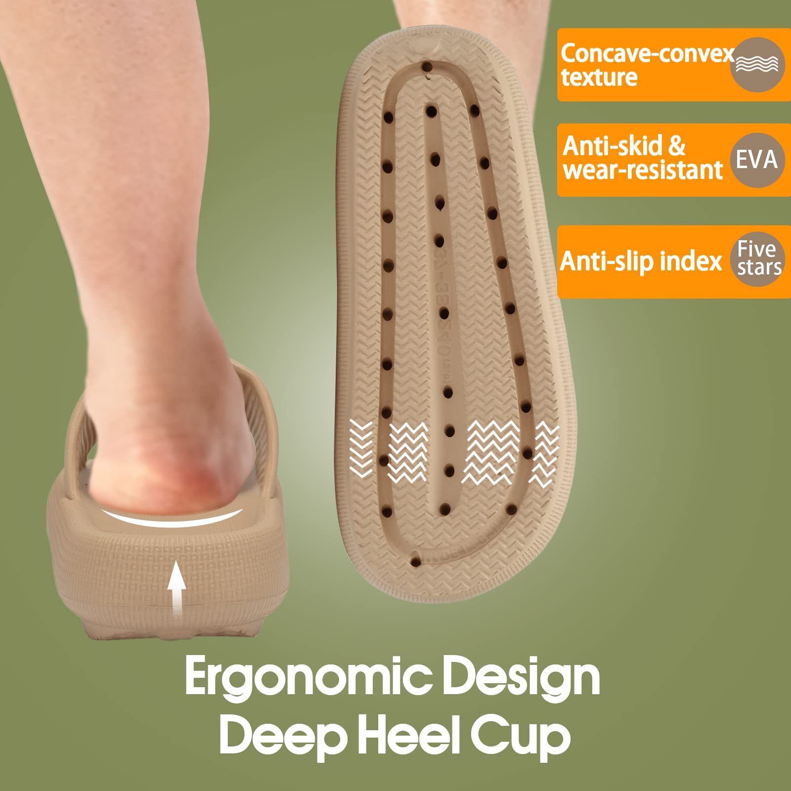 EQUICK Cloud Slides Pillow Slippers for Women & Men - Ultra Soft Bathroom Sandals with Cushioned Thick Sole | Shower Slippers for Indoor & Outdoor Use | Perfect for Home, Spa, Poolside and Travel Comfort
