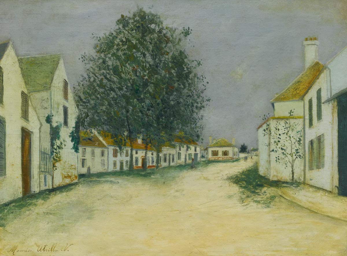Maurice Utrillo Giclee Print - Famous Street in Sannois Val Doise Painting Reproduction - Fine Art Wall Decor Poster for Living Room, Bedroom & Office