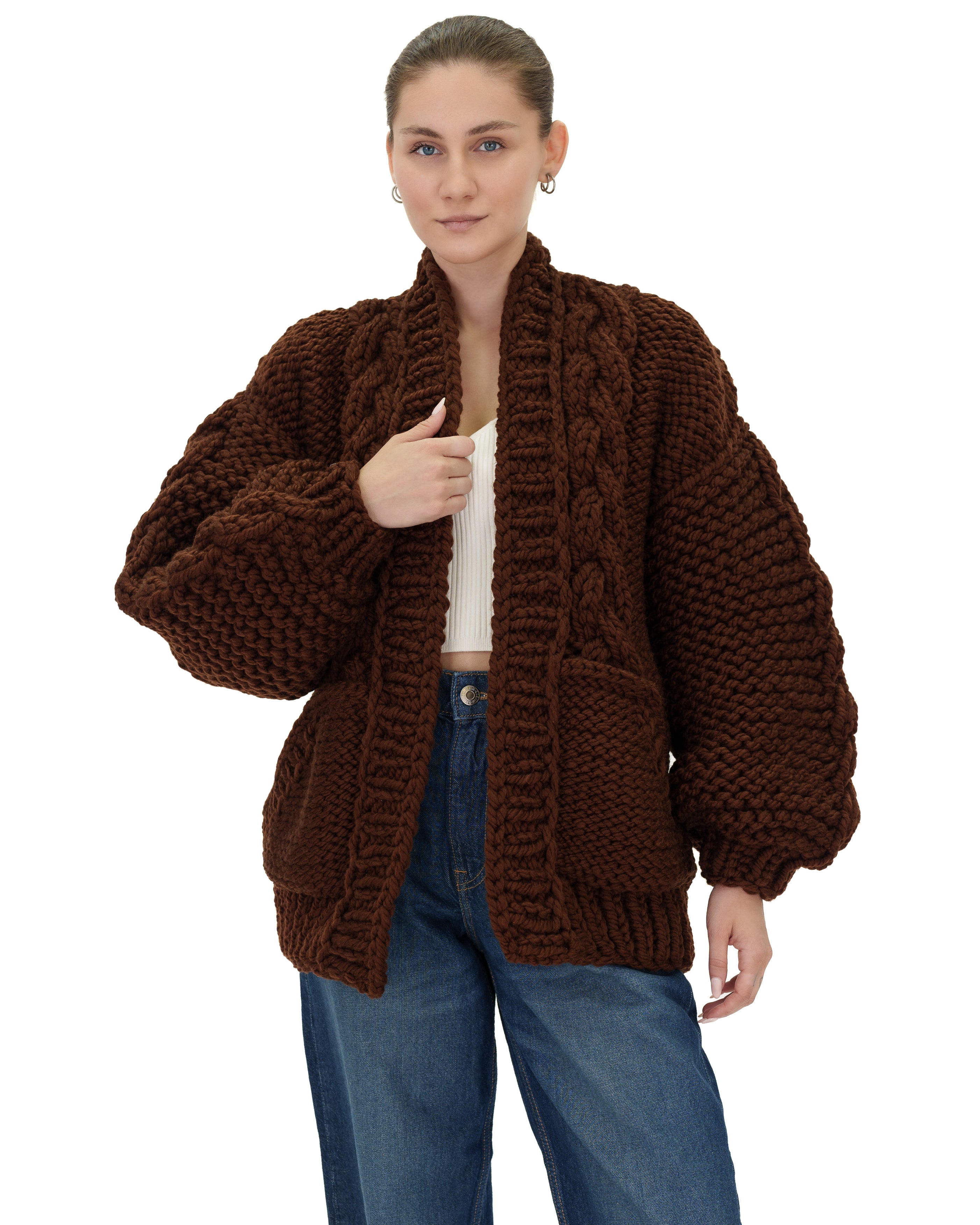 Stylish Braided Pocket Cardigan for Women - Soft Knit Open Front Sweater | Perfect for Fall, Winter & Layering Outfits