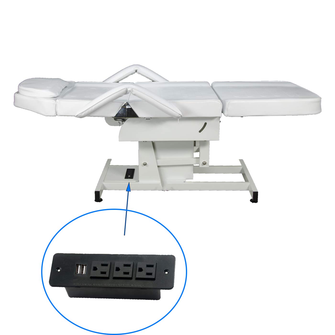 Professional White Electric Fully Adjustable Salon Massage Bed for Spa, Beauty & Physical Therapy - Foldable & Portable for Home or Commercial Use