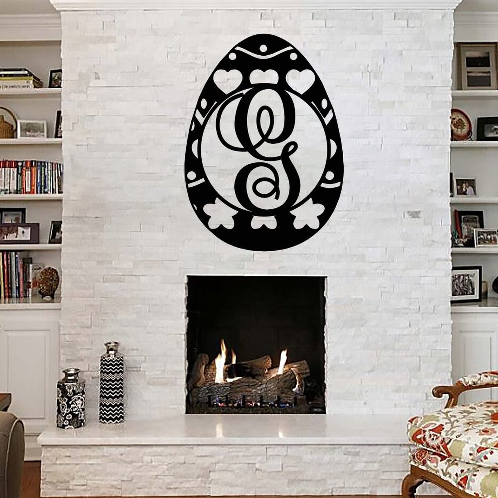 Personalized Easter Name Sign - 22 Inch Metal Easter Egg Wall Decor for Indoor & Outdoor - Perfect for Bedroom, Nursery, Door Decor, Garden & Party Decoration