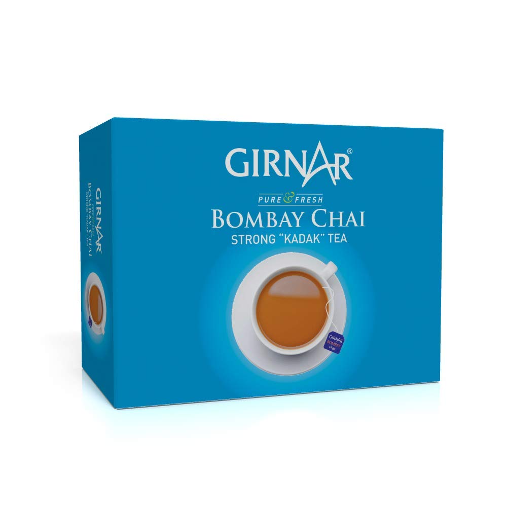 Premium Girnar Bombay Chai Tea Bags (100 Count) - Authentic Indian Masala Chai for Home, Office & Relaxation