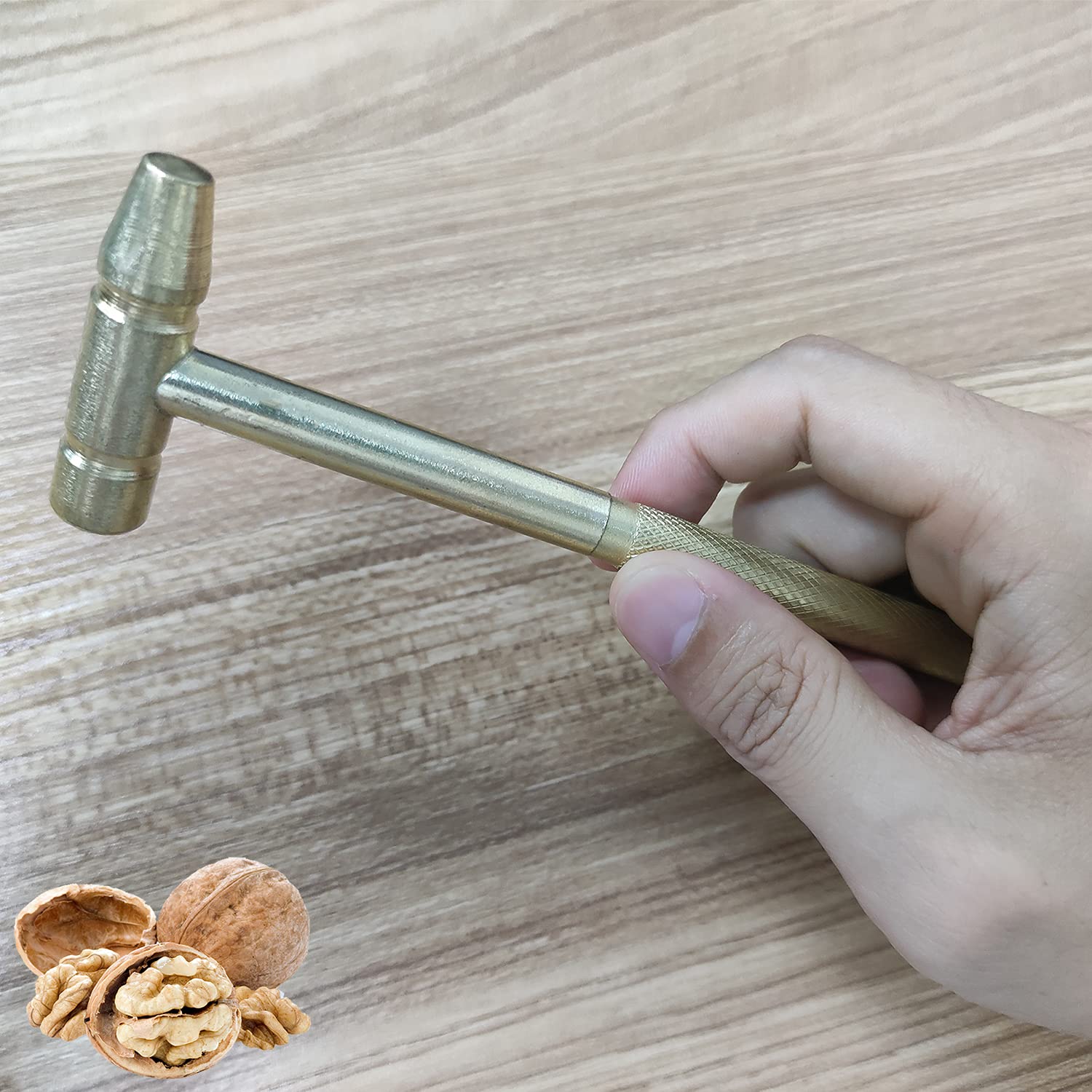 6-in-1 Micro Golden Copper Hammer - Mini Multifunctional Craft Tool for Watch Repair, Jewelry Making & Nut Cracking | Precision Screwdriver for Watchmakers, Jewelers & DIY Enthusiasts | Perfect for Delicate Crafts, Home Repairs & Gourmet Walnut Opening