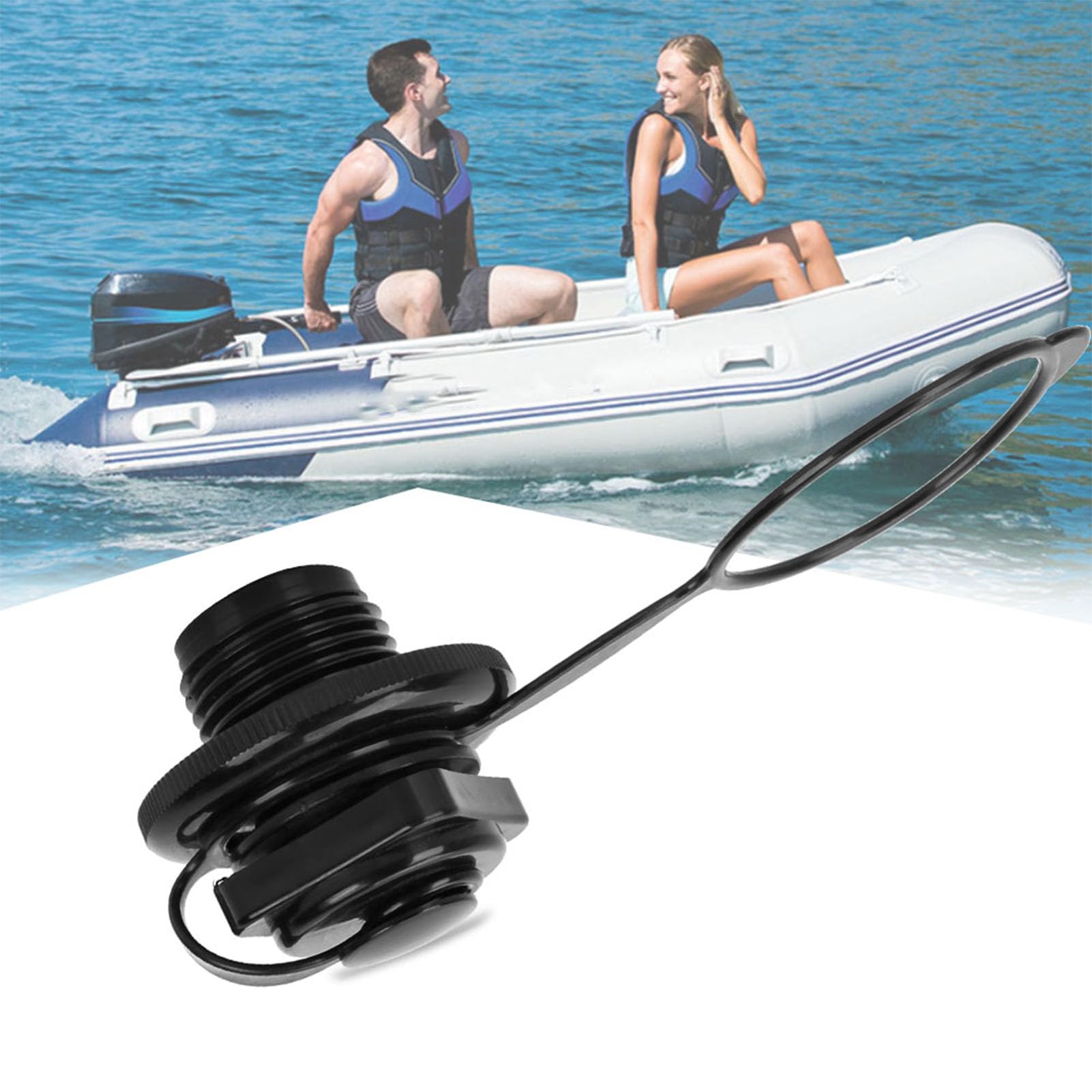 **23.9mm Black Plastic Inflatable Boat Air Valve - Replacement Boston Valve for Kayak, Raft, Canoe & Rubber Pool | Durable Gas Plug for Fishing & Water Sports**    *(Use Case: Perfect for inflatable boats, kayaks, rafts, canoes, and rubber pools to ensure airtight sealing during fishing, paddling, and water adventures.)*