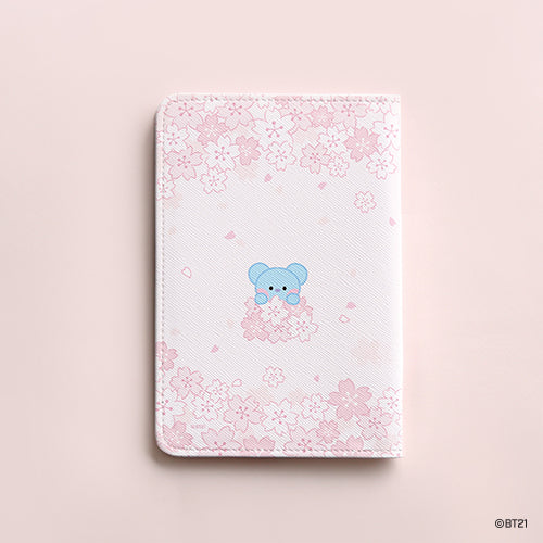 BT21 Cherry Blossom Mini Passport Cover - Koya Character Design - Cute Travel Accessory for Passport Protection (Ideal for Spring Trips & Vacation)