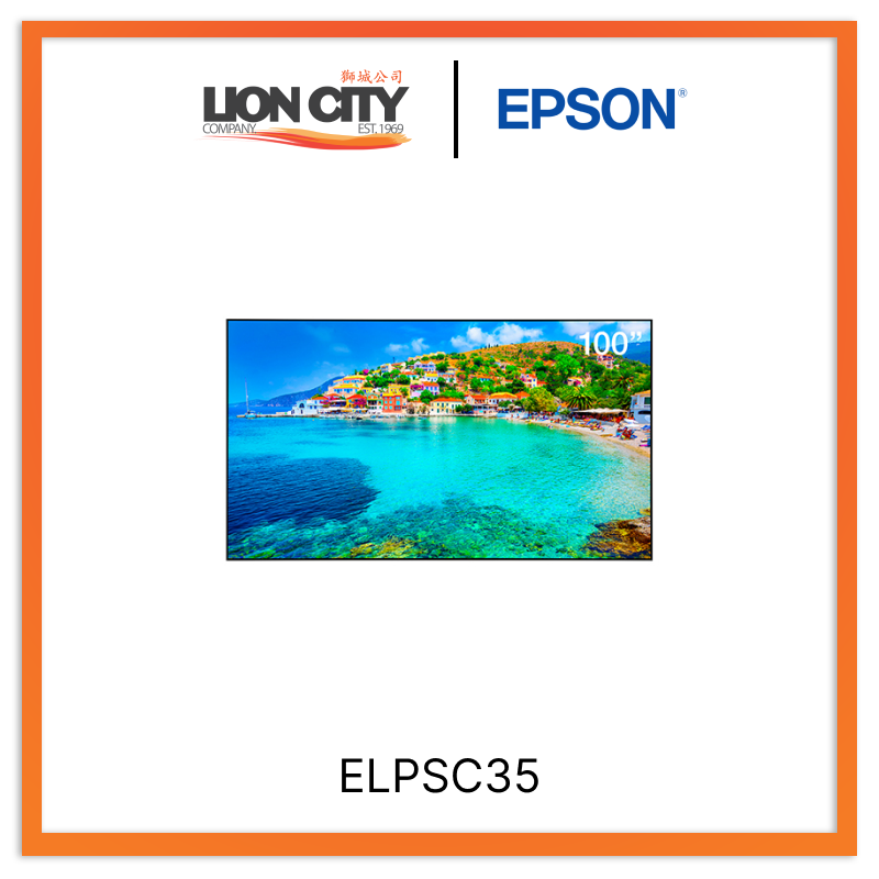 Epson ELPSC35 100-Inch Projector Screen - HD 4K Ready for Home Theater, Movies & Presentations | Indoor Use for Schools, Offices & Entertainment Rooms