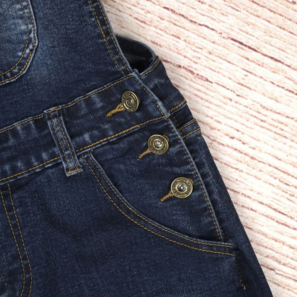 Women's Distressed Denim Overalls with Adjustable Straps - Vintage Ripped Bib Jumpsuit for Casual Wear, Street Style & Outdoor Activities