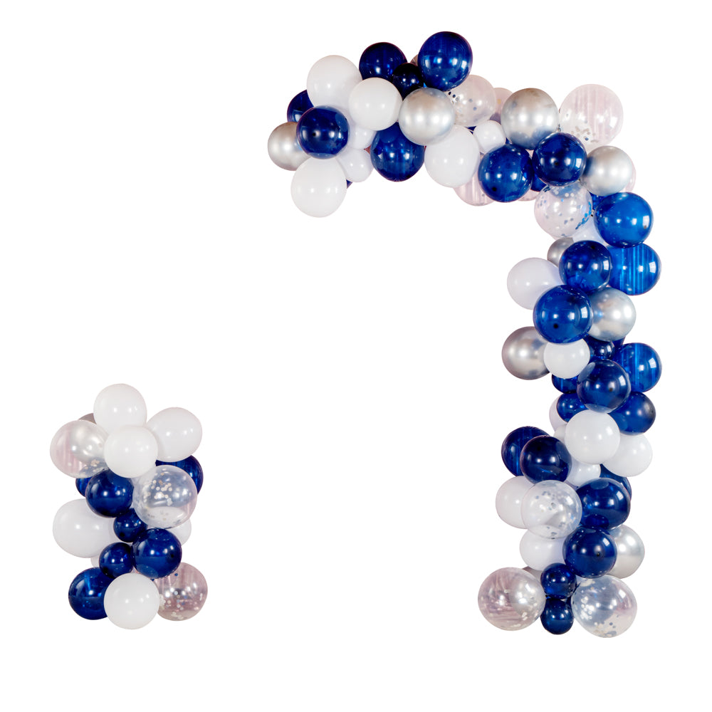 Navy, White & Silver Balloon Arch Kit - 122 Piece Balloon Garland Decorations for Parties, Weddings & Events | 1 Count Box
