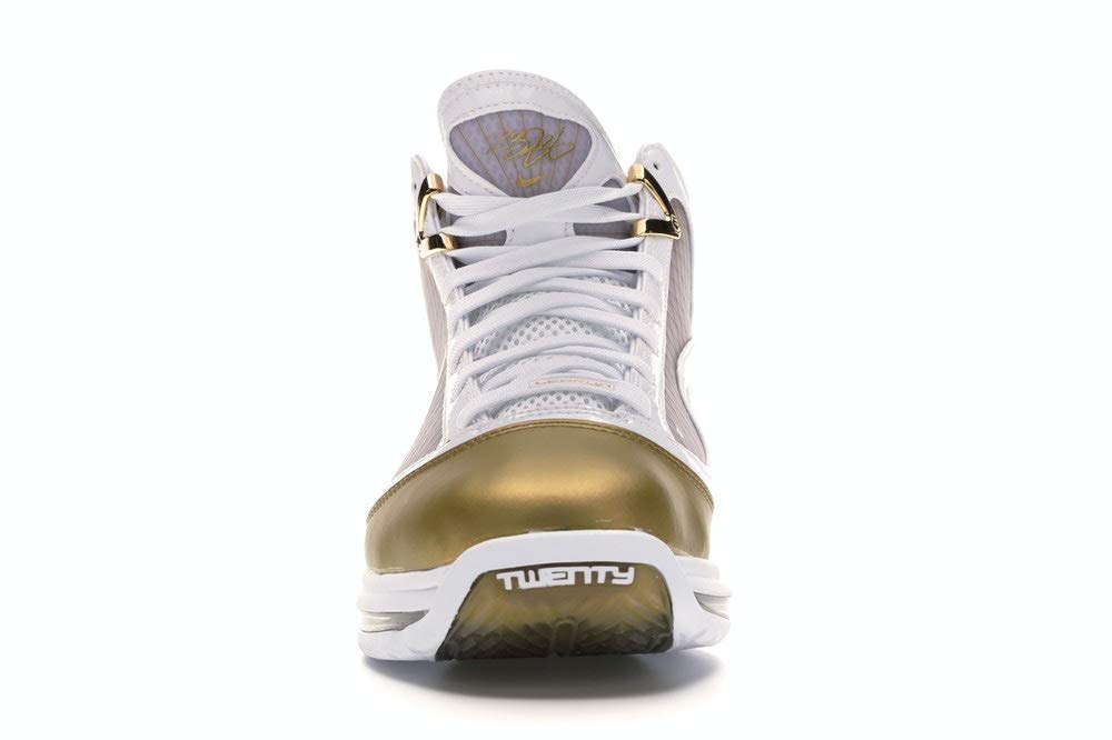 Nike LeBron VII QS Basketball Shoes for Men - White/Metallic Gold - Size 8.5 US - Premium Performance Sneakers for Court Play & Streetwear Fashion