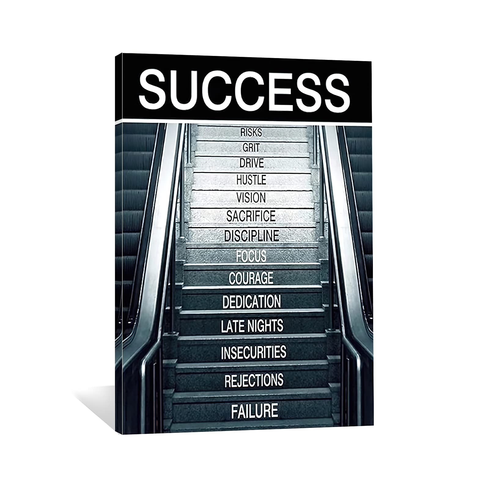 Motivational Canvas Wall Art for Office & Home - 28x40 Inch Inspirational Success Quotes Framed Artwork, Positive Hunter Decor for Office, Gym & Living Room - Perfect for Motivation & Wall Decoration