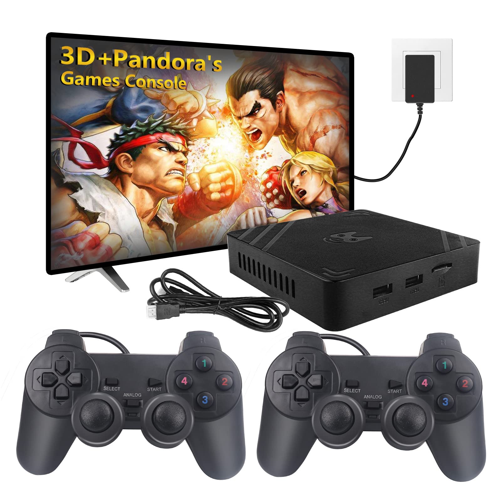 10000-in-1 3D Pandora's Games Arcade Console - Supports 3D Games, 1280x720 HD, Search/Save/Hide/Pause Features, Favorite List & 4-Player Online Gaming - Perfect for Family Game Nights & Retro Gaming Parties