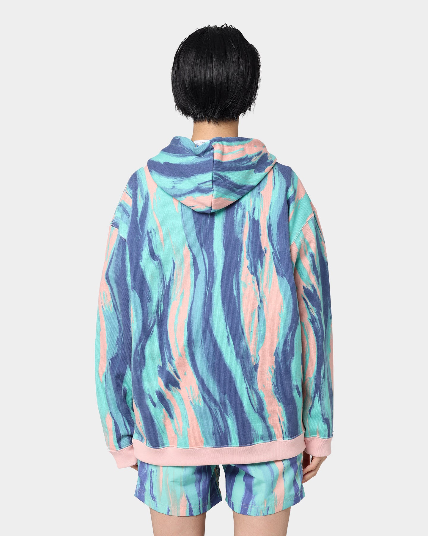 Adidas Marbled Paint Hoodie for Women - Vapour Pink/Mulberry - Stylish Pullover Sweatshirt for Casual Wear, Gym & Street Fashion