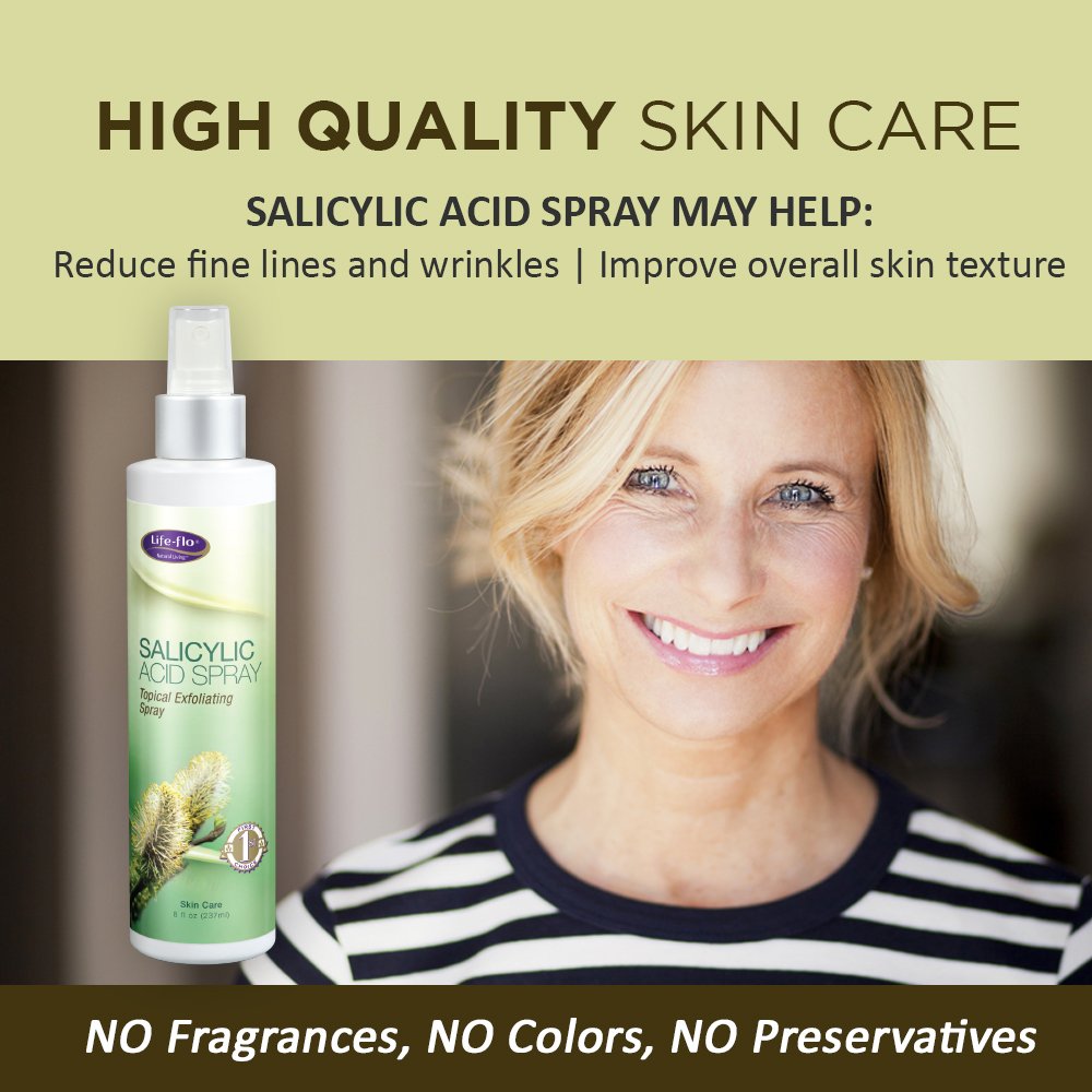 Life-Flo Salicylic Acid Spray 2% - Exfoliating Face & Body Spray for Acne, Fine Lines & Wrinkles - 8 oz - Perfect for Daily Skincare & Post-Workout Refresh