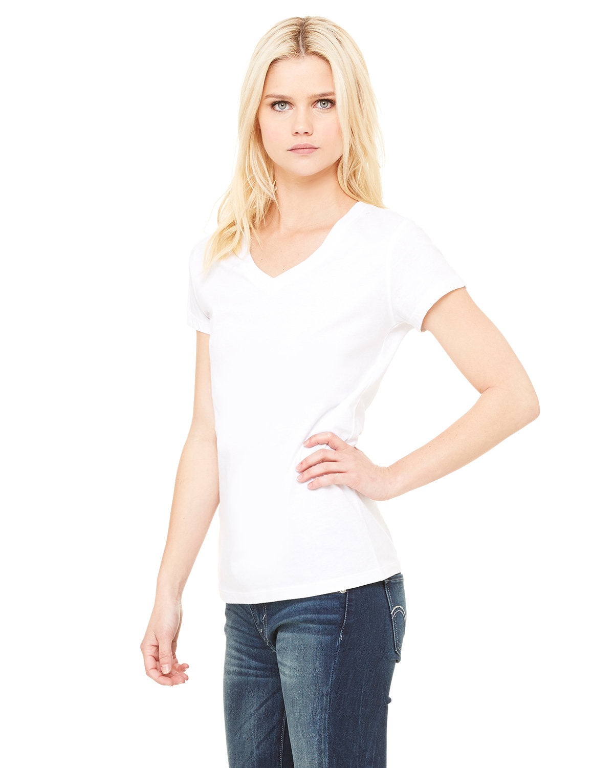 Bella + Canvas B6005 Women's Soft Jersey Short Sleeve V-Neck T-Shirt - Comfortable Casual Tee for Everyday Wear, Gym, and Lounge