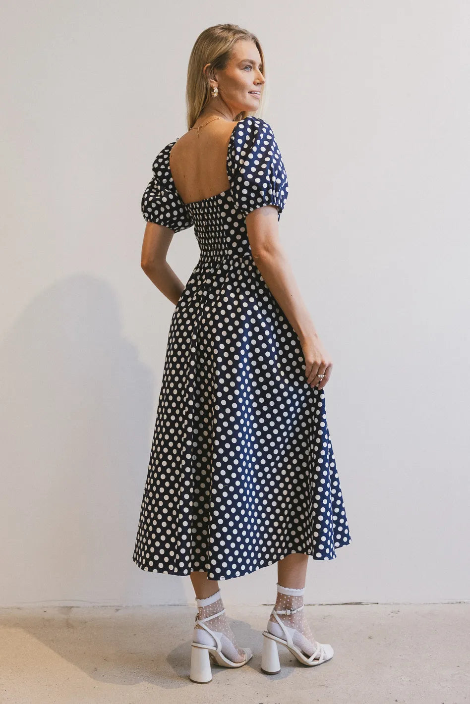 Katerina Polka Dot Midi Dress - Flowy Summer Dress for Women | Perfect for Beach, Party & Casual Wear | Final Sale