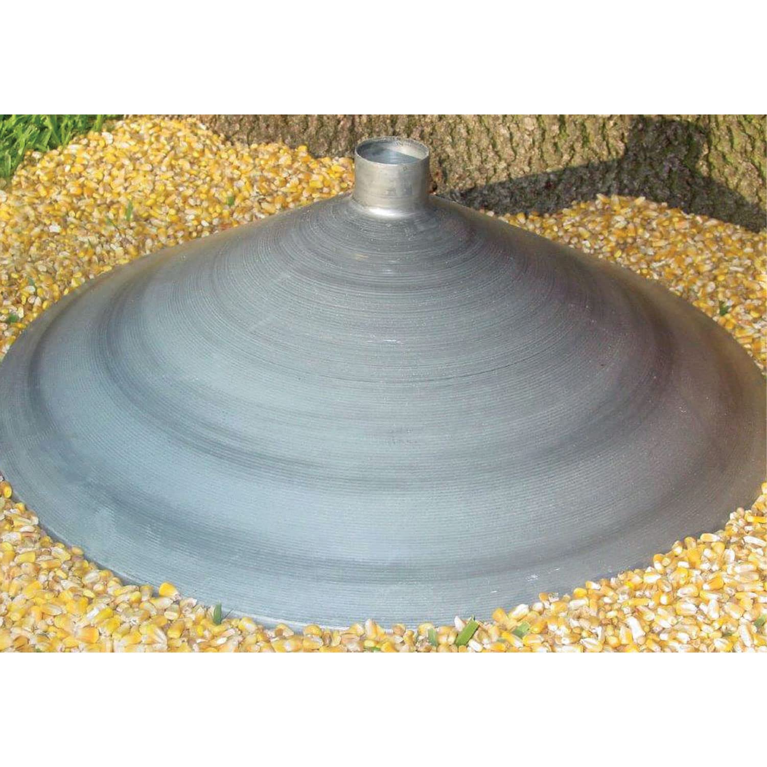 Boss Buck 55 Gallon Heavy Duty Galvanized Steel Funnel for Deer Feeders - Fits Most 55-Gallon Metal & Plastic Drums - Durable One-Piece Spun Design (Silver) - Perfect for Hunting Season & Wildlife Feeding Stations
