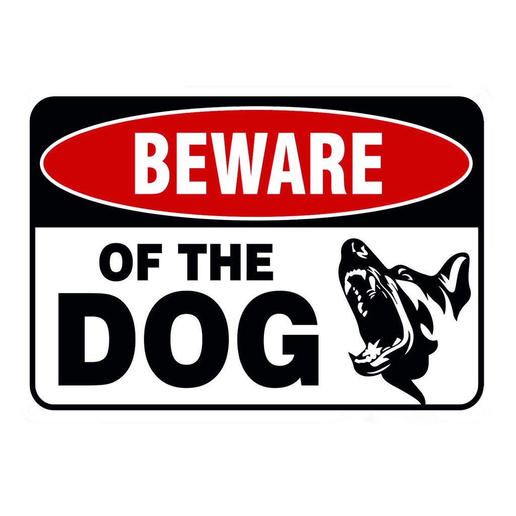 Beware of Dog Metal Sign - Rustic Iron Warning Sign with Dog Logo for Home, Farm & Yard Security - Durable Outdoor Caution Sign for Gates & Fences