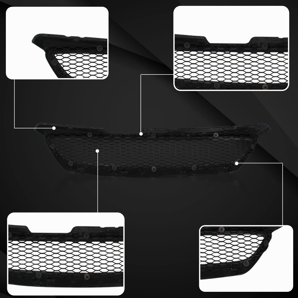 Autozensation Chrome Front Bumper Grille Compatible with Honda Accord 2Dr 1998-2002 - Perfect for Car Customization & Style Upgrade