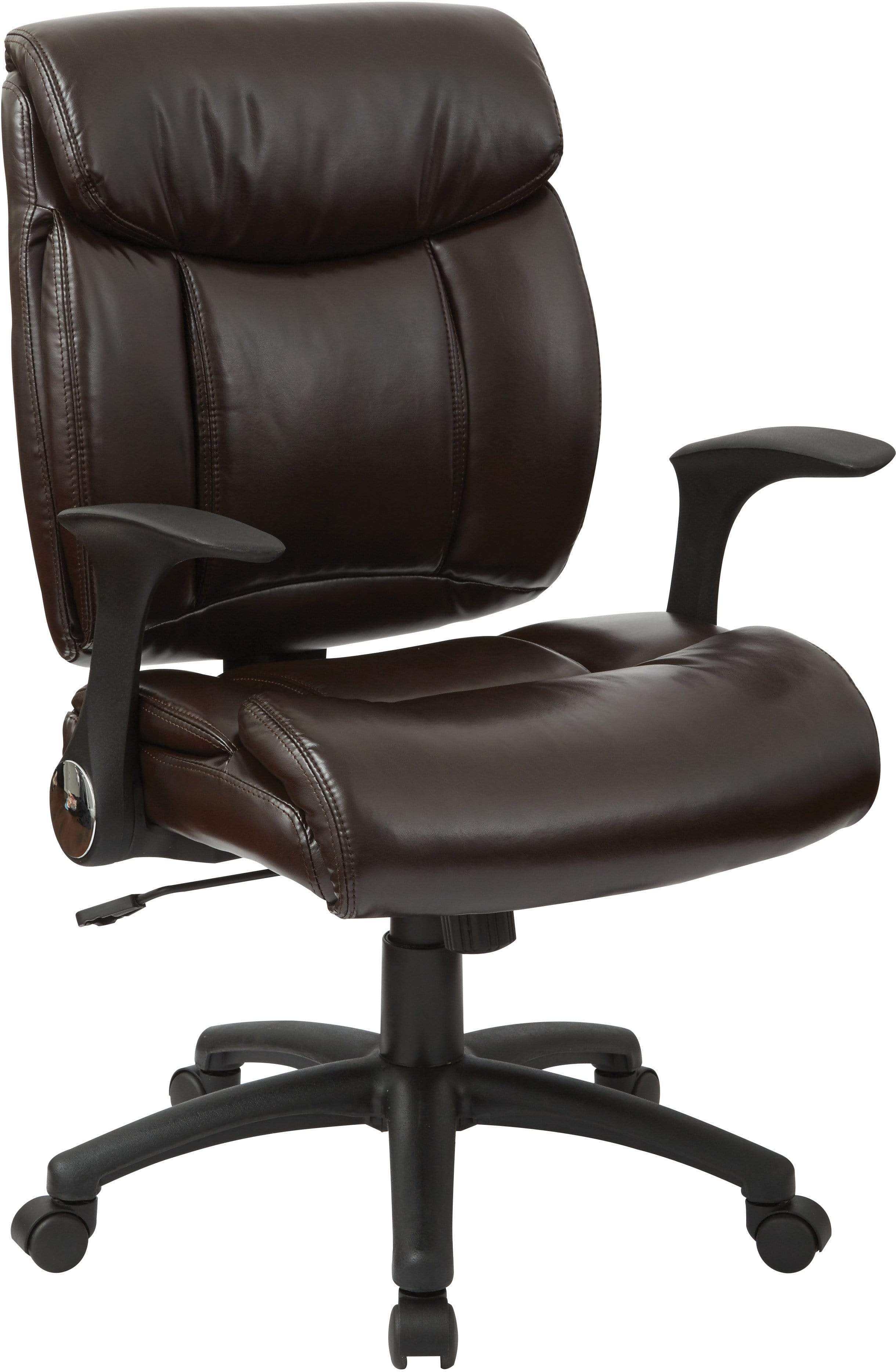 Work Smart™ Faux Leather Executive Office Chair with Flip-Up Arms [FL89675] - Ergonomic Desk Chair for Home Office & Conference Rooms