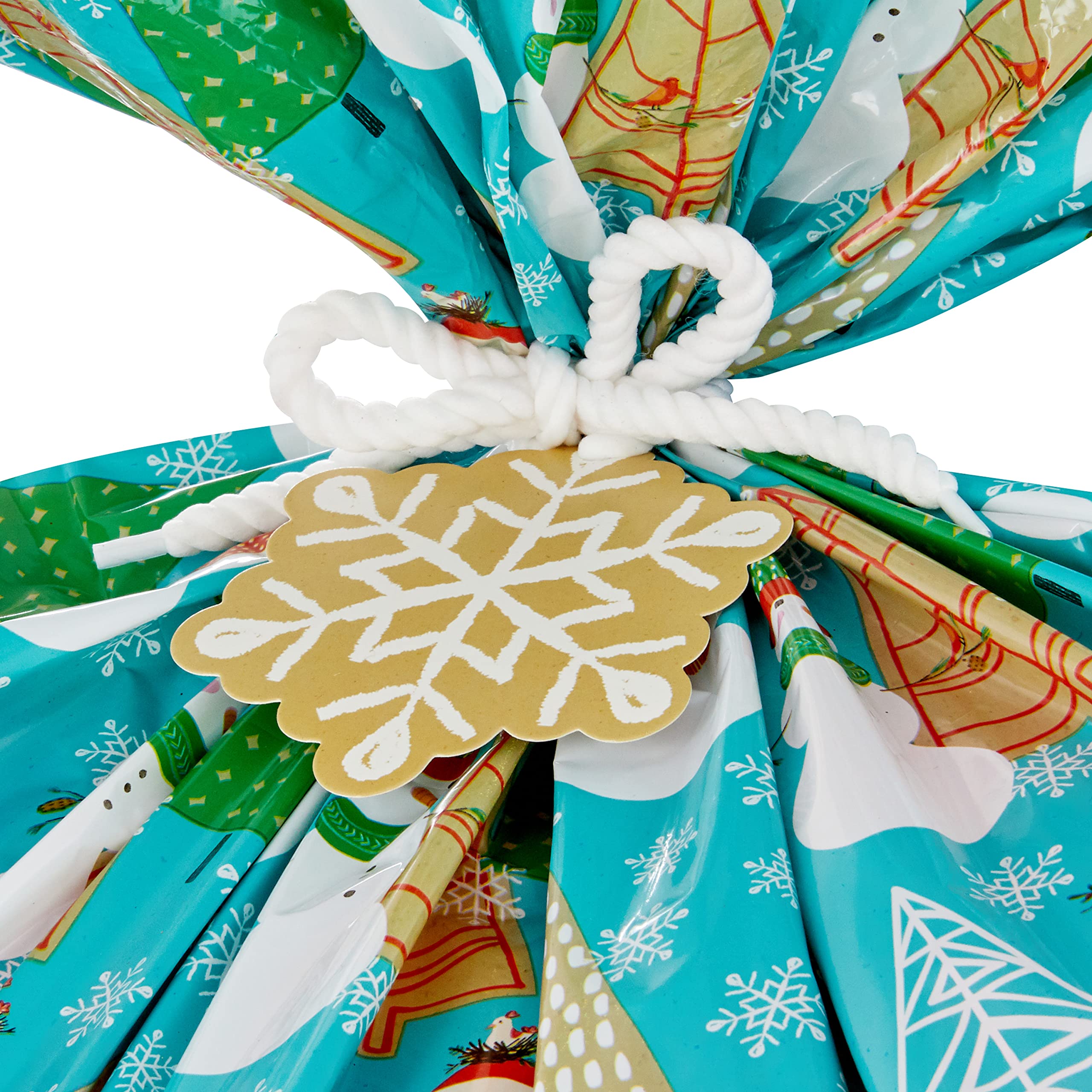 Hallmark Jumbo Plastic Holiday XL Gift Bags (2 Extra Large Bags: Snowflakes on Red, Rustic Snowmen) for Carry-on Luggage, Giant Stuffed Animals, Bedding Sets - Perfect for Christmas Gifts, Travel Storage & Home Organization