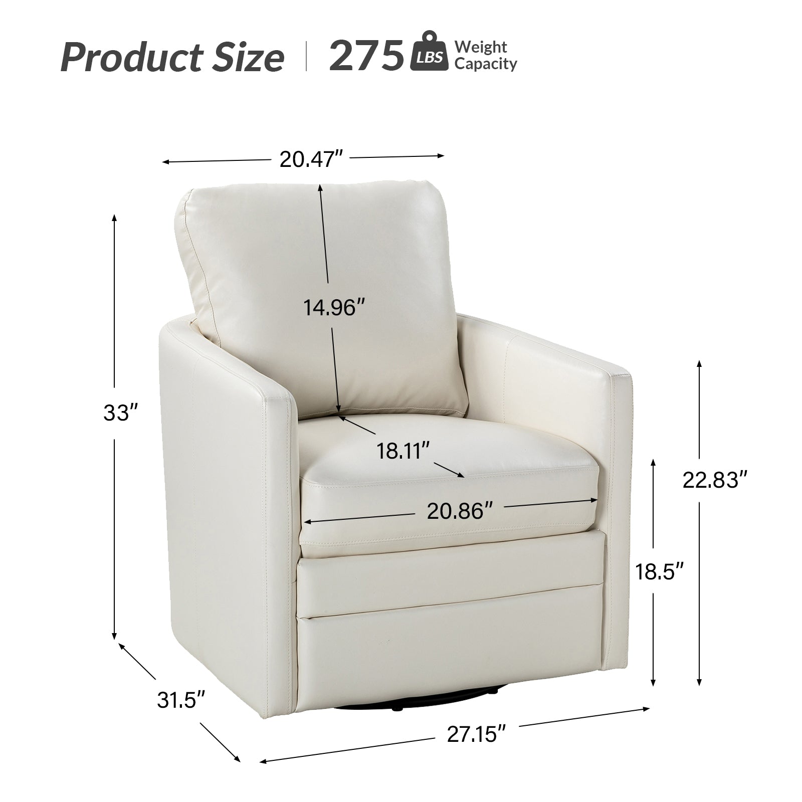Aurora Swivel Chair - 360 Degree Rotating Modern Office Chair with Ergonomic Design for Home & Workspace Comfort