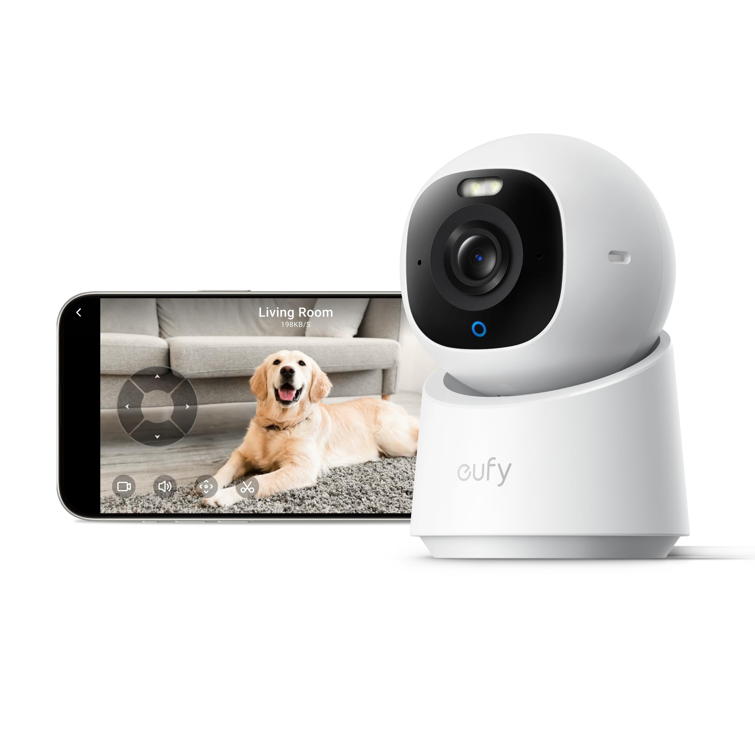 E30 Indoor Security Camera - 8MP 4K Pan & Tilt Smart Home Surveillance - Perfect for Baby Monitoring, Pet Watching & Home Security
