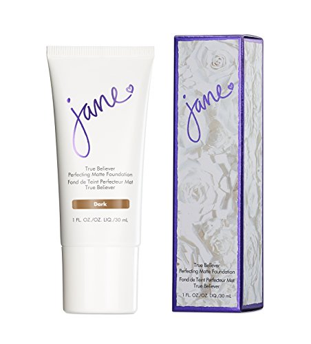 Jane Cosmetics True Believer Perfecting Matte Foundation - Dark Shade, 1.0 Fl Oz | Oil-Free Full Coverage Makeup for Oily Skin | Perfect for Everyday Wear & Special Occasions