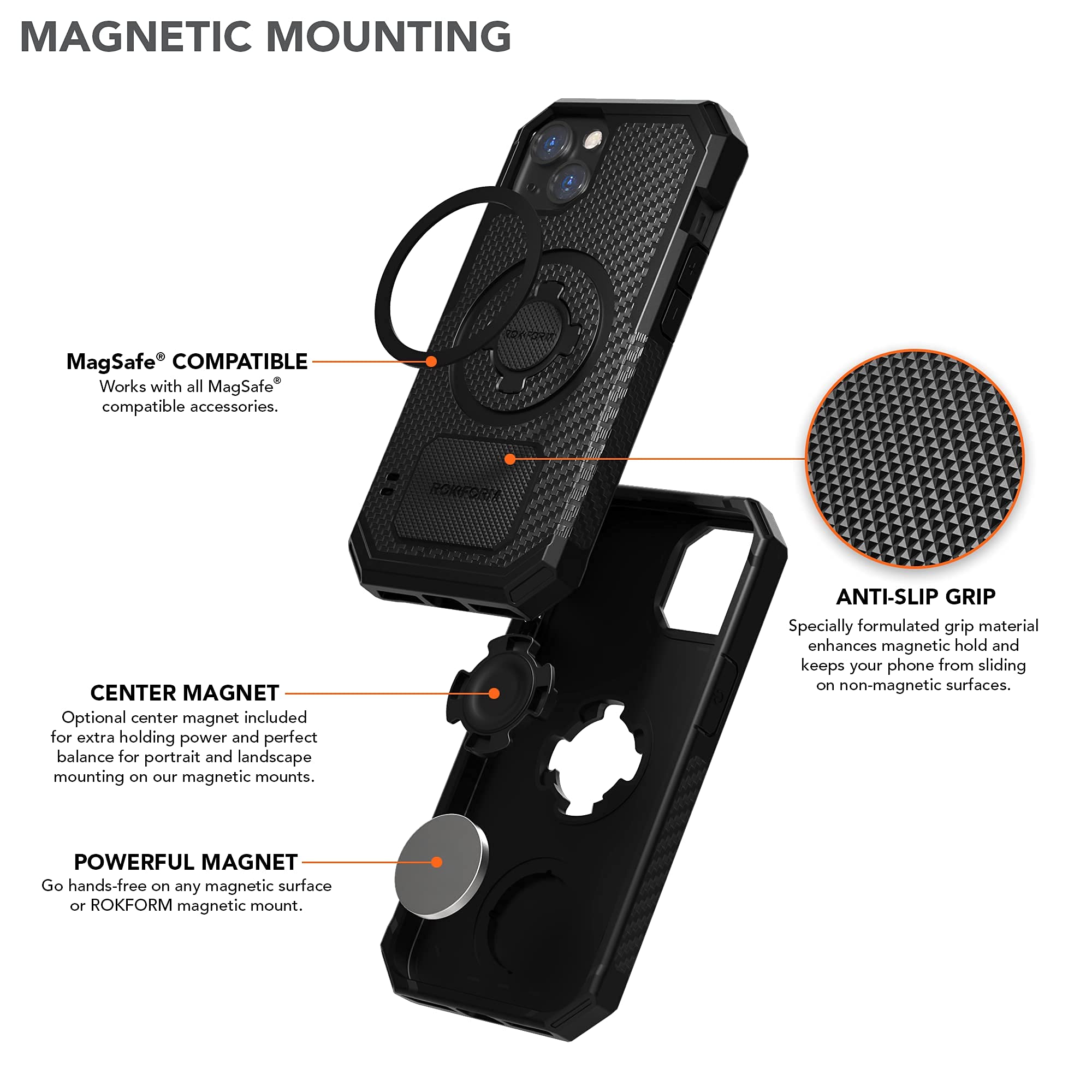 Rokform Rugged Case for iPhone 13 Pro Max with RokLock Sport Ring Stand & Grip | 2-Pack Screen Protector Kit | Shockproof Protective Cover for Outdoor, Sports & Daily Use