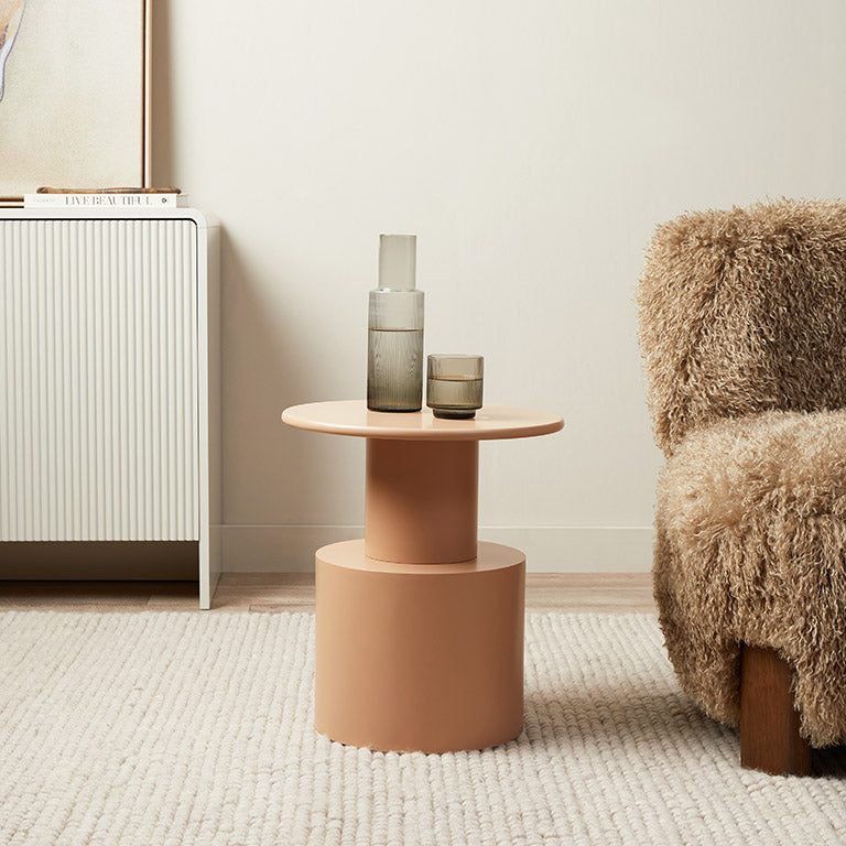 Zayne Side Table in Caramel - Stylish End Table for Living Room, Bedroom, or Office Decor