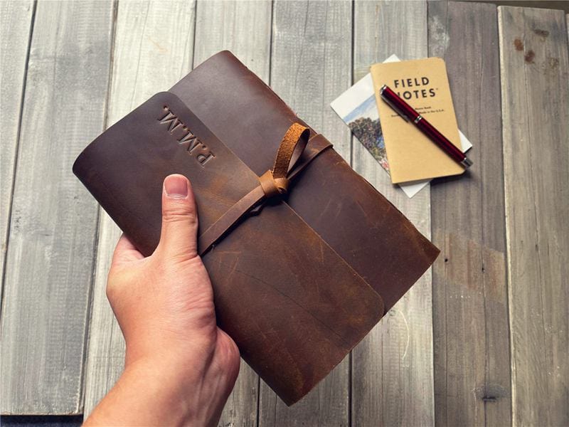 Vintage Handmade Leather Bound Journal - Classic Writing Notebook for Travel, Journaling & Gift Giving - Premium Leather Diary with Blank Pages for Men & Women