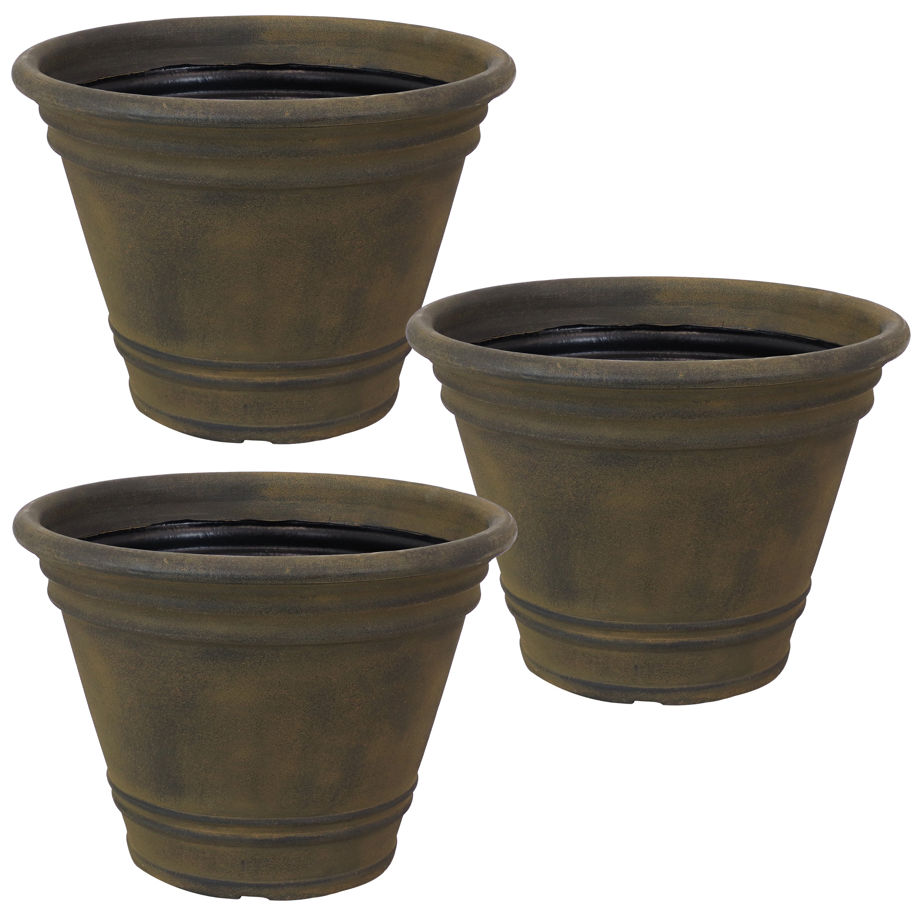 Sunnydaze Franklin Polyresin Outdoor Flower Pot Planter - Durable Garden Decor for Patio, Porch & Backyard Landscaping