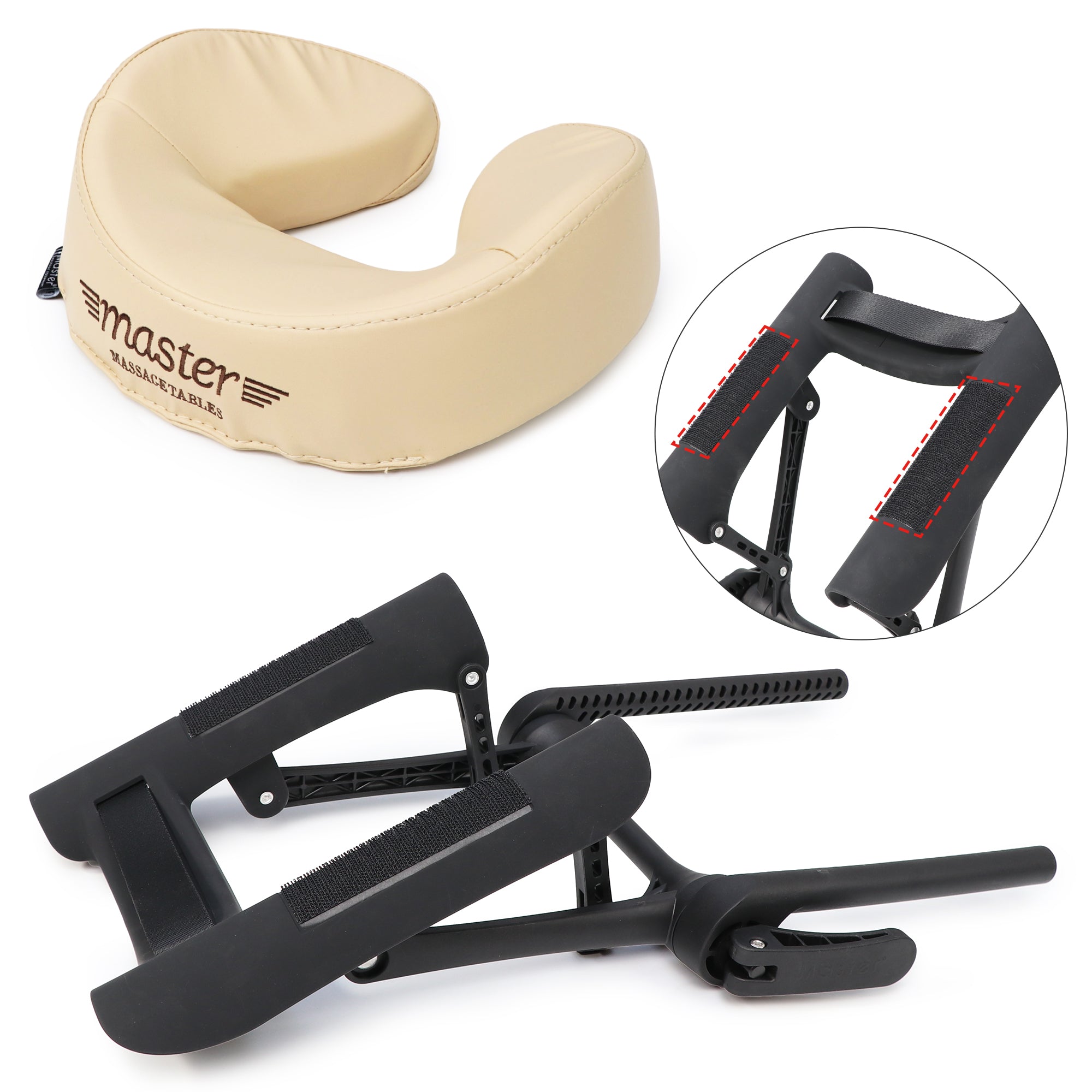 Premium MASTER MASSAGE Adjustable Ergonomic Massage Table with Face Cradle & Ultra Plush Face Cushion - Black - Professional Spa & Home Massage Therapy Equipment for Relaxation