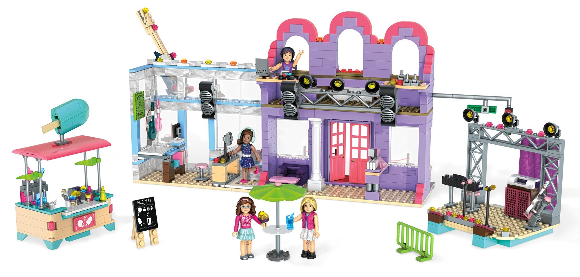 Mega Construx FFB03 American Girl Outdoor Music Festival Building Toys Set - Colorful Construction Blocks for Kids Ages 6+ | Creative Play, Birthday Gifts & STEM Learning Activities