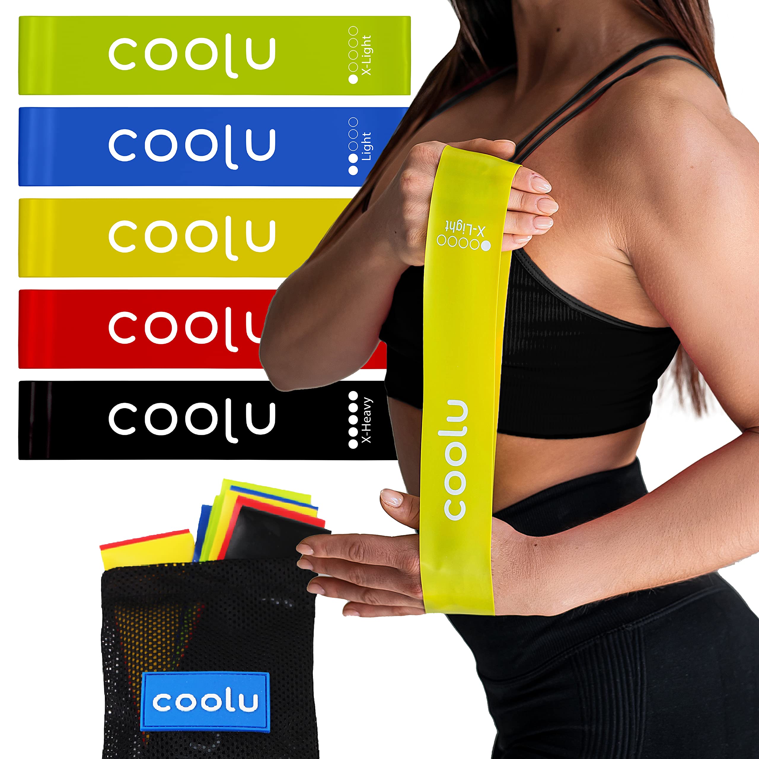 5-Piece Mini Resistance Loop Bands Set for Home Workout, Gym Training, Yoga & Physical Therapy - Portable Exercise Bands for Women & Men with Carry Bag - Perfect for Strength Training, Rehabilitation & Fitness Routines
