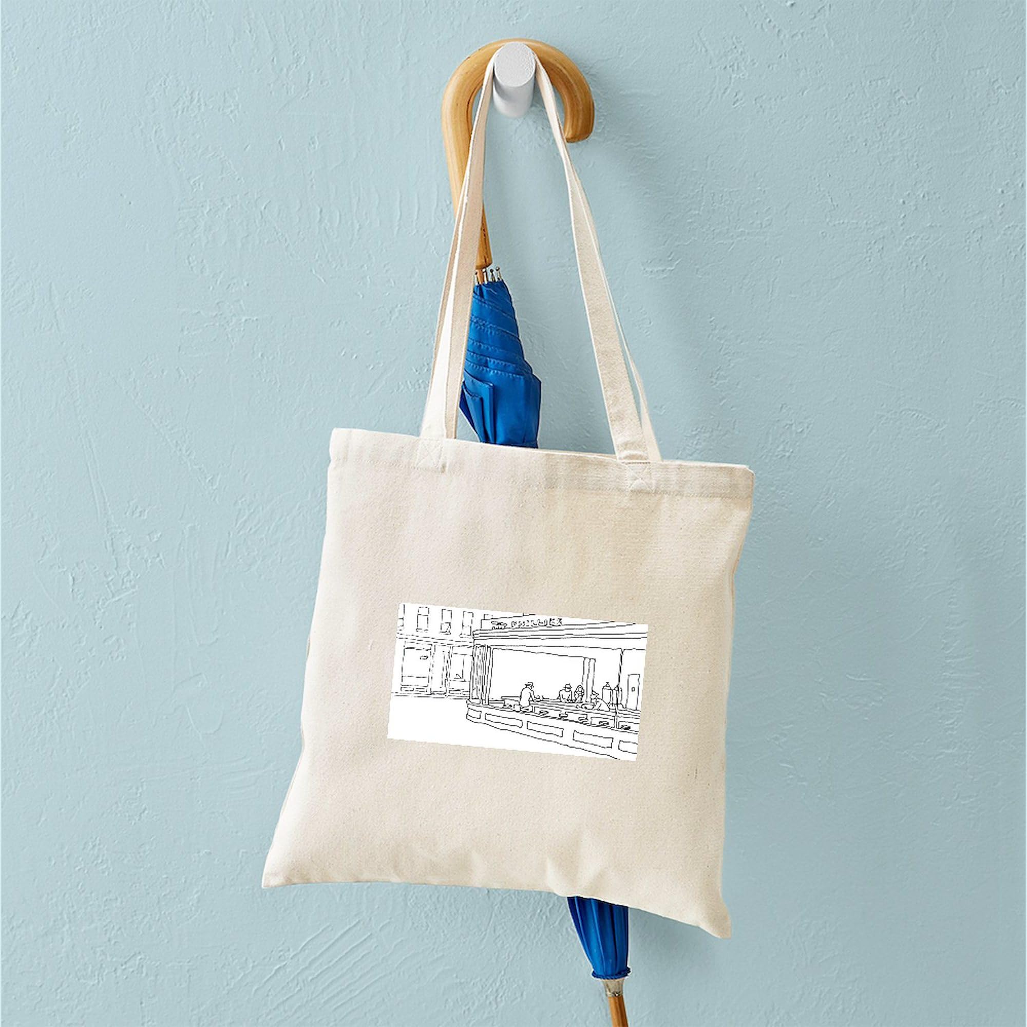 CafePress Nighthawks Stick Tote Bag - Natural Canvas Reusable Shopping Bag for Groceries, Beach & Daily Use