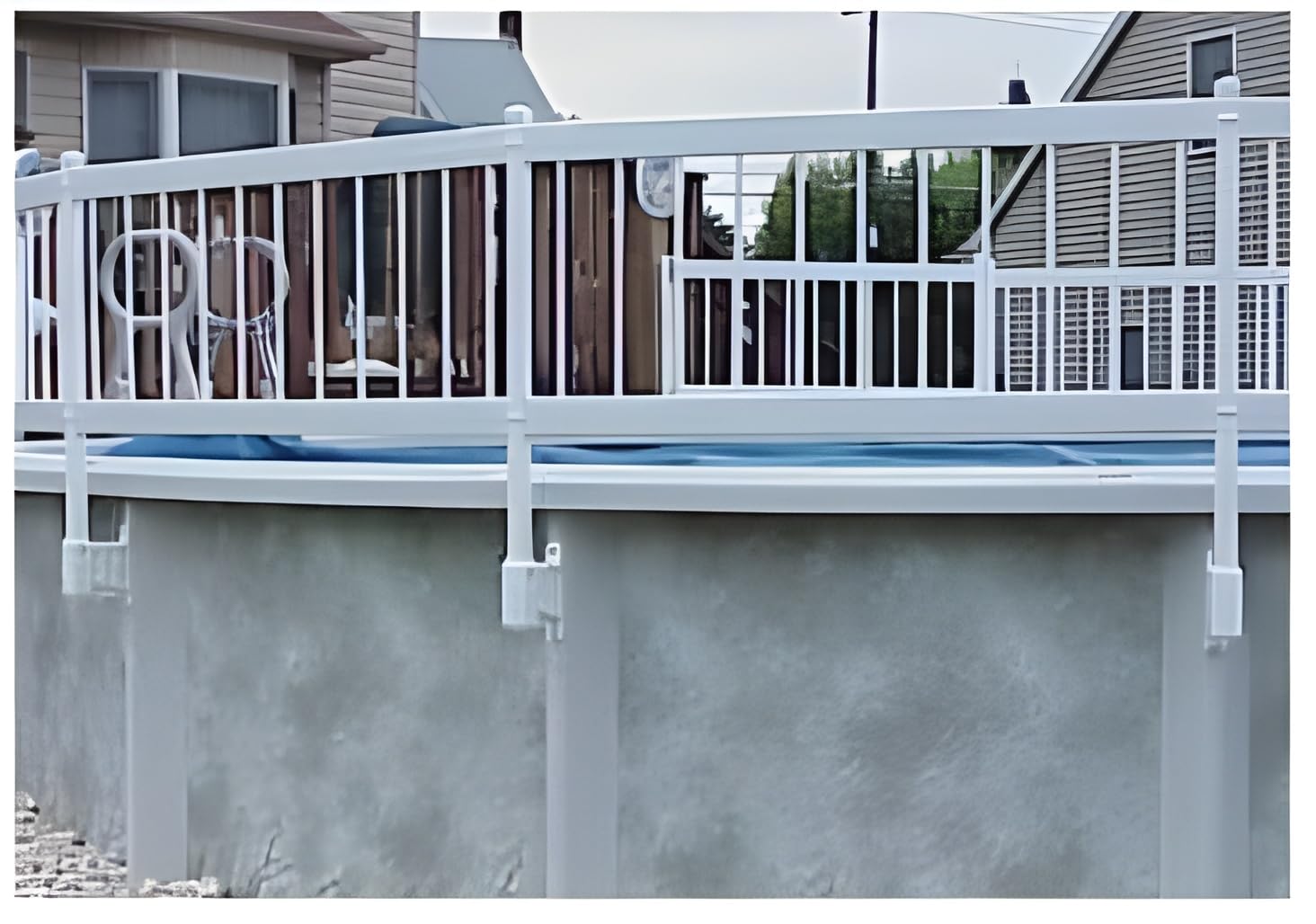 Vinyl Works 24-Inch Taupe Premium Resin Above-Ground Pool Safety Fence Kit - 3 Sections for Backyard, Inground & Outdoor Swimming Pools