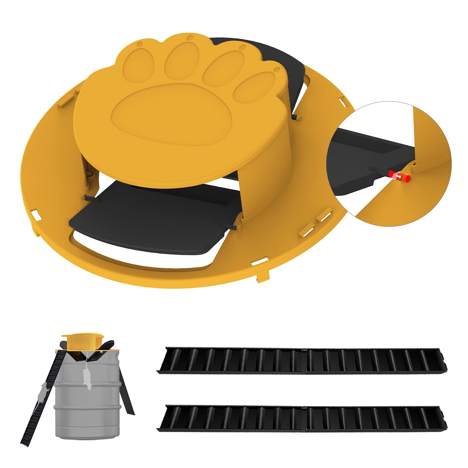 Bucket Lid Mouse & Rat Trap - Flip N Slide Auto-Resetting Humane or Lethal Trap for 5 Gallon Buckets | Indoor & Outdoor Pest Control for Homes, Garages & Gardens