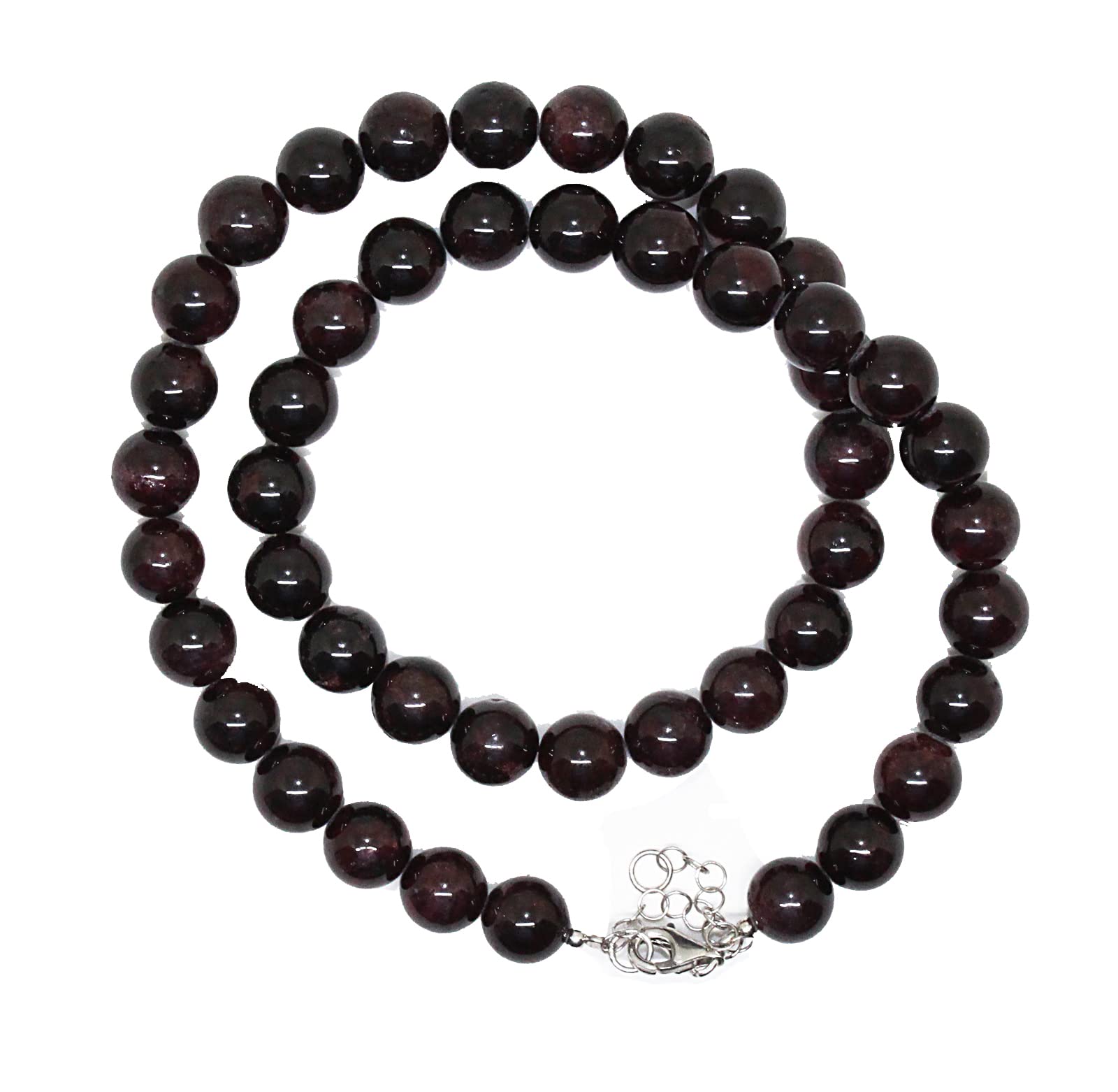 Natural Garnet Beaded Necklace - 925 Sterling Silver Handmade Jewelry for Women, Healing Crystal Gift for Her | Perfect for Casual Wear, Yoga & Meditation, Spiritual Healing & Everyday Elegance