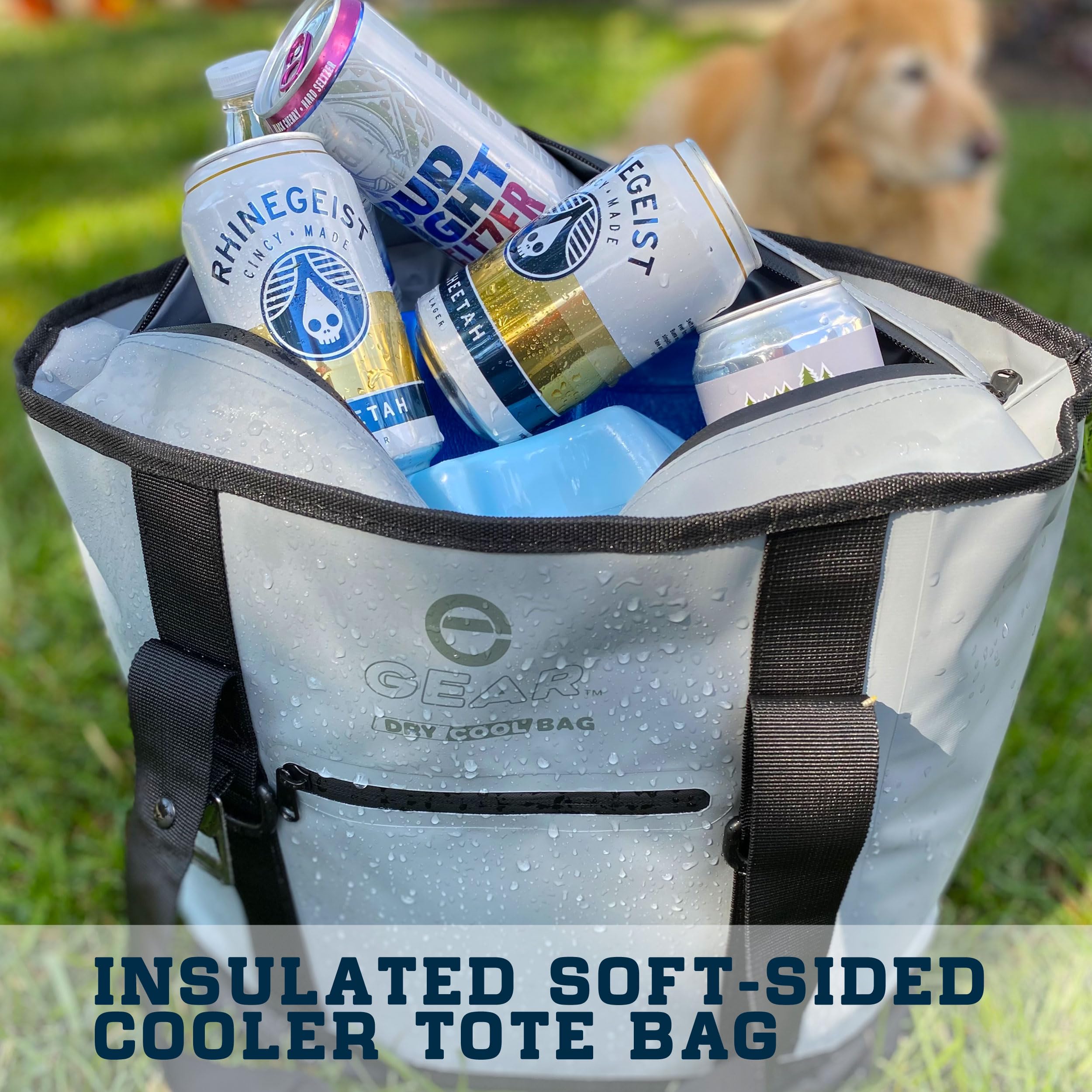 Dry Bag Cooler Tote – Collapsible, Waterproof & Leak-Proof Soft Sided Cooler Bag for 20 Cans - Perfect for Pool, Beach, Picnics, Camping & Outdoor Adventures