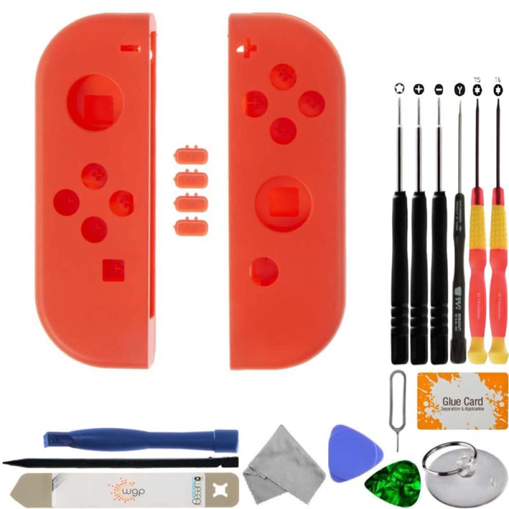 Nintendo Switch Controller Shell Housing Set - Red Replacement Cover with Tool Kit for Easy DIY Repair | Perfect for Gaming Enthusiasts & Home Modifications