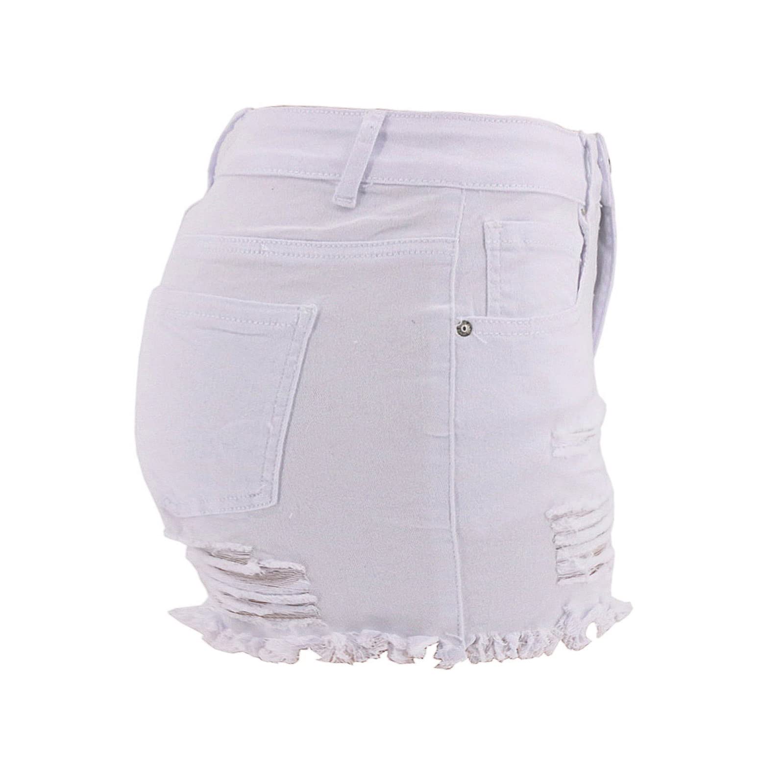 Atditama Women's Ripped Denim Shorts - Stretch Skinny High Waist Frayed Jean Shorts for Summer | Casual Beach Outfit, Streetwear & Vacation Style