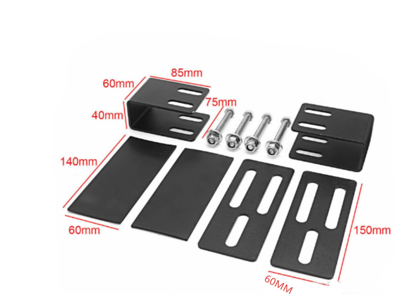 KIMISS Universal LED Light Bar Mounting Brackets - Non-Slip Driving Light Clips for SUV, Off-Road Vehicles with Luggage Racks | Perfect for Night Driving, Camping & Outdoor Adventures