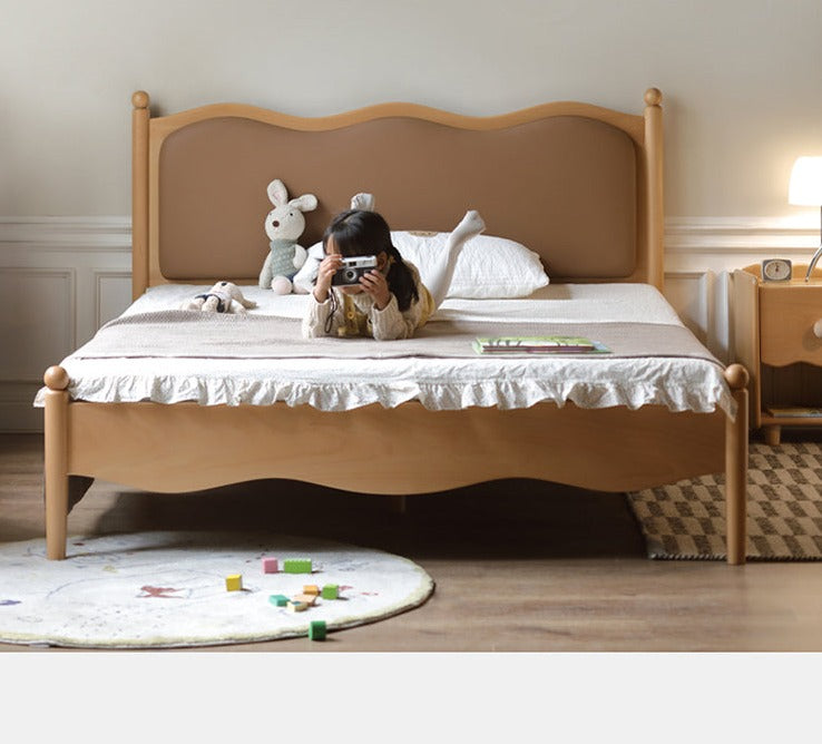 Solid Oak & Beech Wood Children's Bed - Princess Style for Girls & Classic Design for Boys | Durable Kids Bedroom Furniture for Playtime & Sweet Dreams