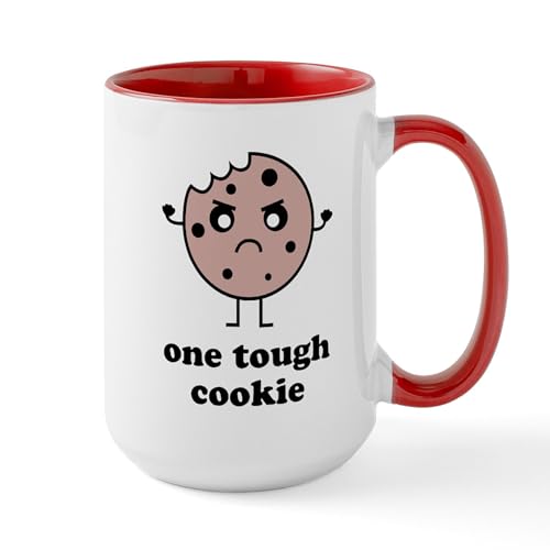 White/Red Inside - One Tough Cookie Large Mug