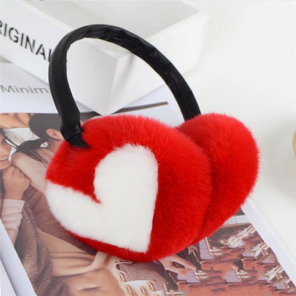 YFQHDD Women's Winter Warm Earmuffs - Heart Pattern Stitched Ear Warmers for Girls & Women | Soft Fleece Ear Protection for Cold Weather | Perfect for Skiing, Snowboarding & Outdoor Winter Activities (Color: D)