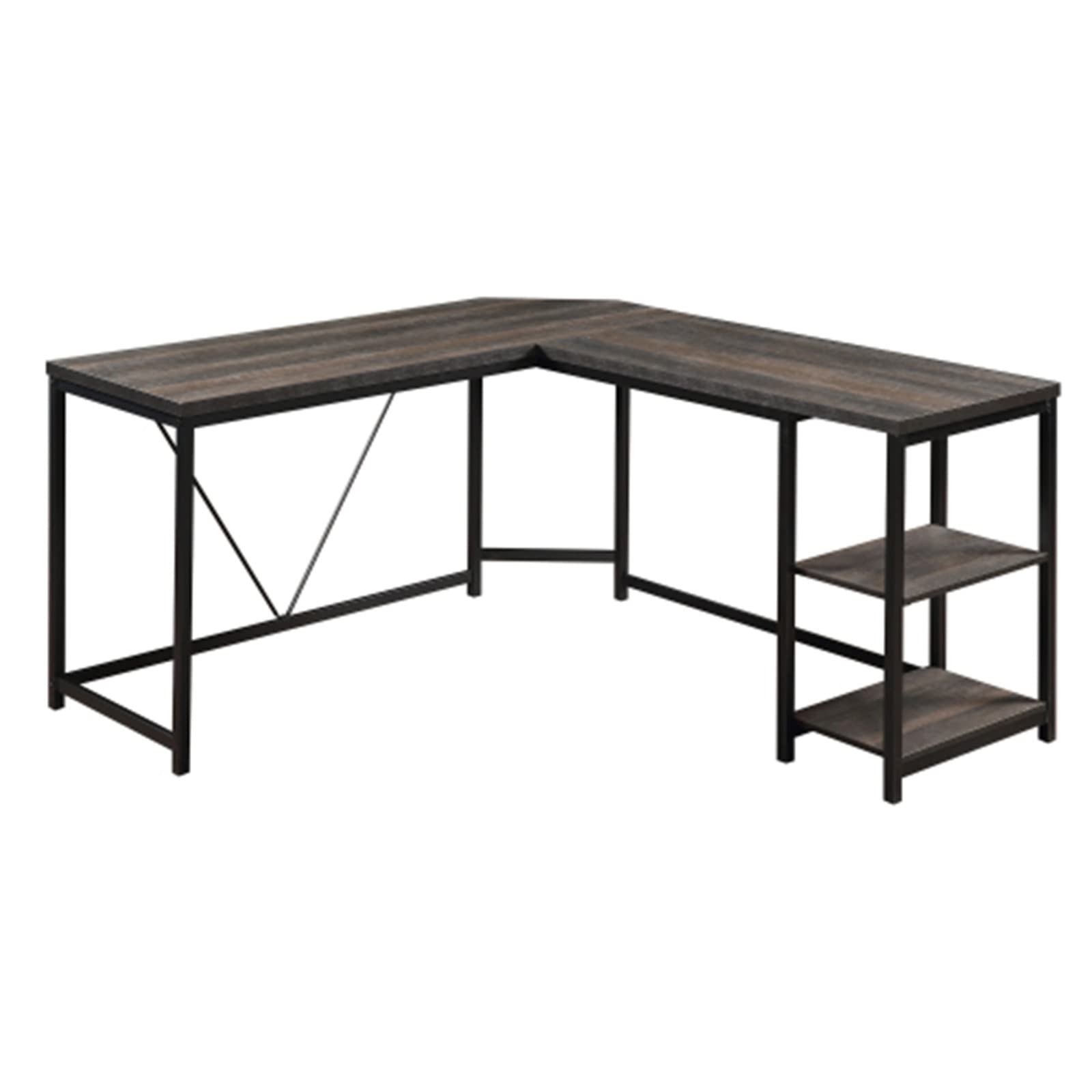 HEMOTONE L-Shaped Computer Desk - Modern Home Office Workstation with Storage Shelf, Ergonomic Corner Desk for Small Spaces (Walnut Finish, MDF Material) - Perfect for Gaming, Studying & Remote Work Setup