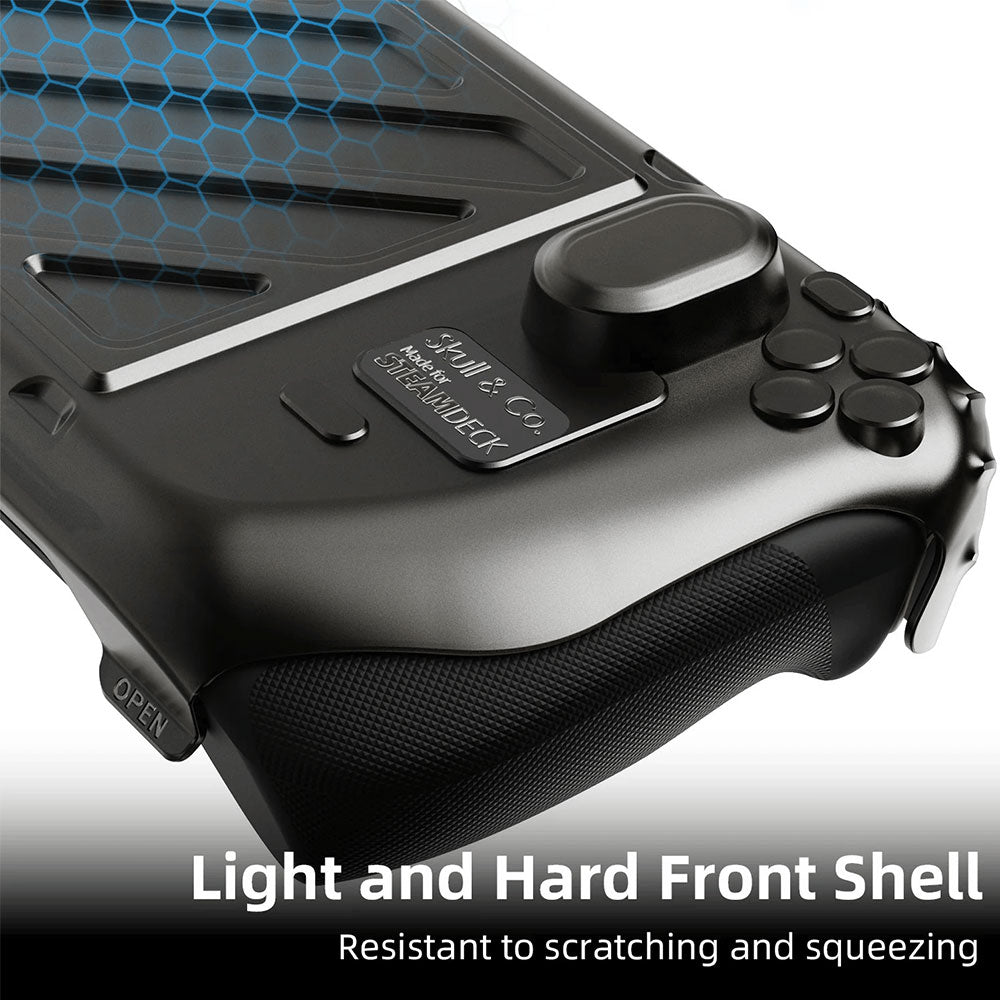 Skull & Co. Front Cover Bundle for Steam Deck GripCase - Smoky Black | Protective Case & Grip for Steam Deck | Perfect for Gaming, Travel & Storage