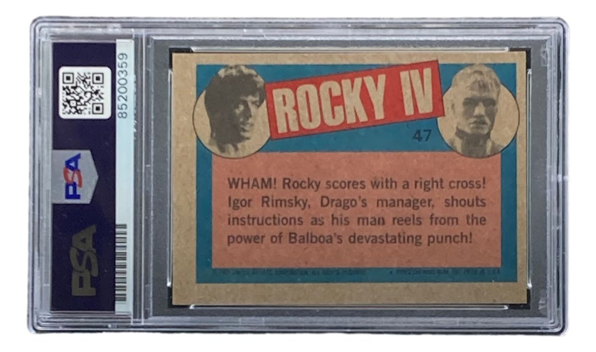 Dolph Lundgren Autographed 1985 Topps #47 Rocky IV Ivan Drago Trading Card - PSA/DNA Certified - Collectible Memorabilia for Movie Fans & Sports Card Collectors - Perfect for Display, Investment or Gift Giving